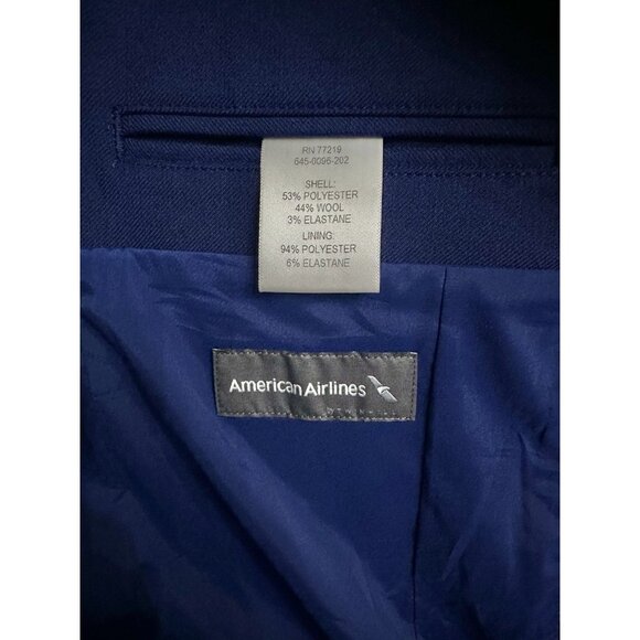 NWT American Airlines Womens Flight Attendant Cobalt Blue Topper Coat Size 8 - Picture 4 of 6